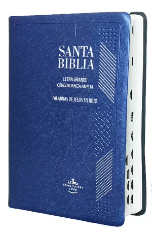 BIBLIA RVR60 055C L GRANDE VINILO LUXE AZUL PERLADO ÍNDICE