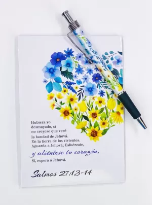 LIBRETA Y BOLÍGRAFO HUBIERA YO DESMAYADO SALMO 27;13-14