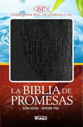 BIBLIA RVR60 PROMESAS IMIT PIEL NEGRO COCOD