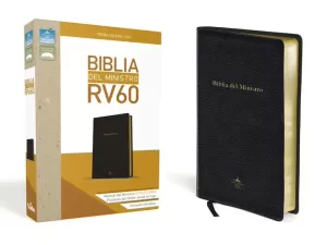 BIBLIA RVR60 DEL MINISTRO IMIT PIEL NEGRO