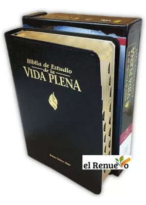 BIBLIA RVR60 ESTUDIO VIDA PLENA PIEL NEGRO ÍND