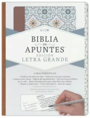 BIBLIA NVI DE APUNTES L GRANDE PIEL AZULEJOS COLOR SALVIA