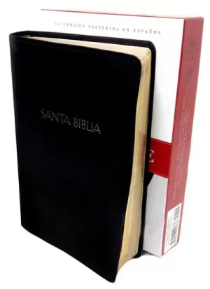 BIBLIA RVR60/KJV BILINGÜE PIEL FABRICADA NEGRO