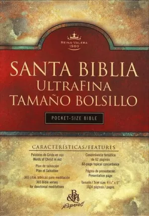 BIBLIA RVR60 ULTRAFINA BOLSILLO PIEL NEGRO