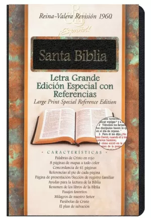 BIBLIA RVR60 L GRANDE EDIC ESP REF PIEL NEGRO INDICE
