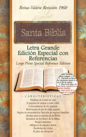 BIBLIA RVR60 L GRANDE EDIC ESP REF PIEL ROJIZO ÍNDICE