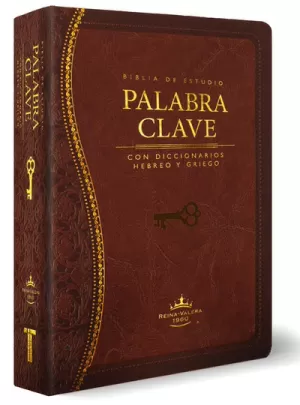 BIBLIA RVR60 ESTUDIO PALABRA CLAVE PIEL MARRÓN