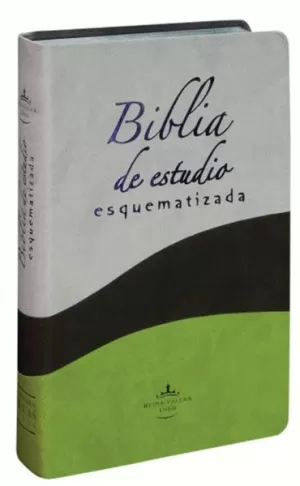 BIBLIA RVR60 ESTUDIO ESQUEMATIZADA IMIT PIEL TRICOLOR