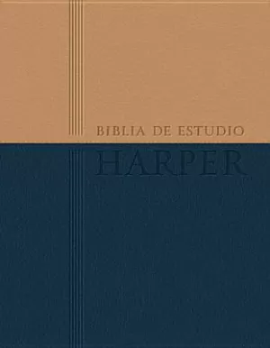 BIBLIA RVR60 ESTUDIO HARPER IMIT PIEL AZUL MARRÓN ÍNDICE