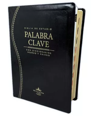 BIBLIA RVR60 ESTUDIO PALABRA CLAVE PIEL NEGRO ÍNDICE