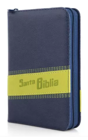 BIBLIA RVR60 045 LG BOLSILLO AZUL VERDE CREMALLERA