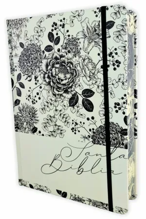 BIBLIA RVR60 APUNTES L GRANDE BLANCO NEGRO FLORAL TD